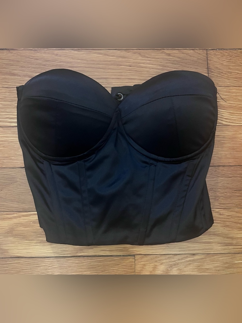 Black Strapless Bustier Top